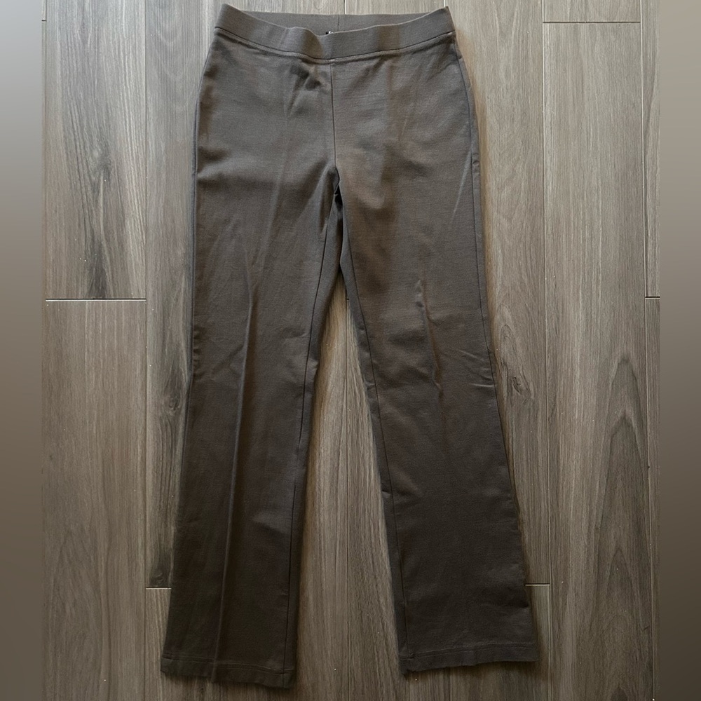 Eileen Fisher Brown Casual Straight-Leg Stretch Pants XS Resort Office Organic